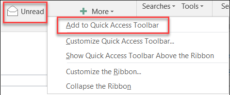 Προσθήκη στη γραμμή εργαλείων γρήγορης πρόσβασης στο Outlook