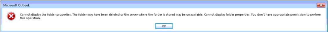 Error de Outlook: no se puede mostrar la carpeta