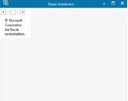 Skype'i ärirakenduse tühi avatud aken