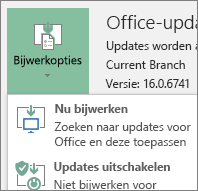 Nu bijwerken selecteren voor de vervolgkeuzelijst Bijwerkopties