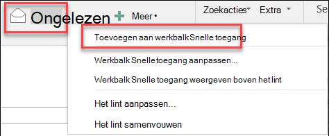 Toevoegen aan de werkbalk Snelle toegang in Outlook