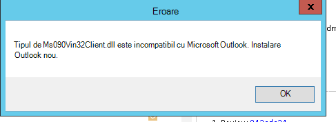 Eroare de blocare Outlook