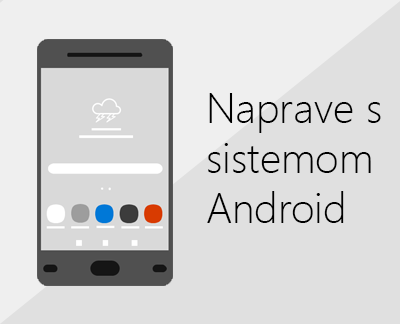 Kliknite, če želite nastaviti Office in e-pošto v napravah s sistemom Android
