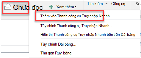 Outlook thêm vào thanh công cụ truy nhập nhanh